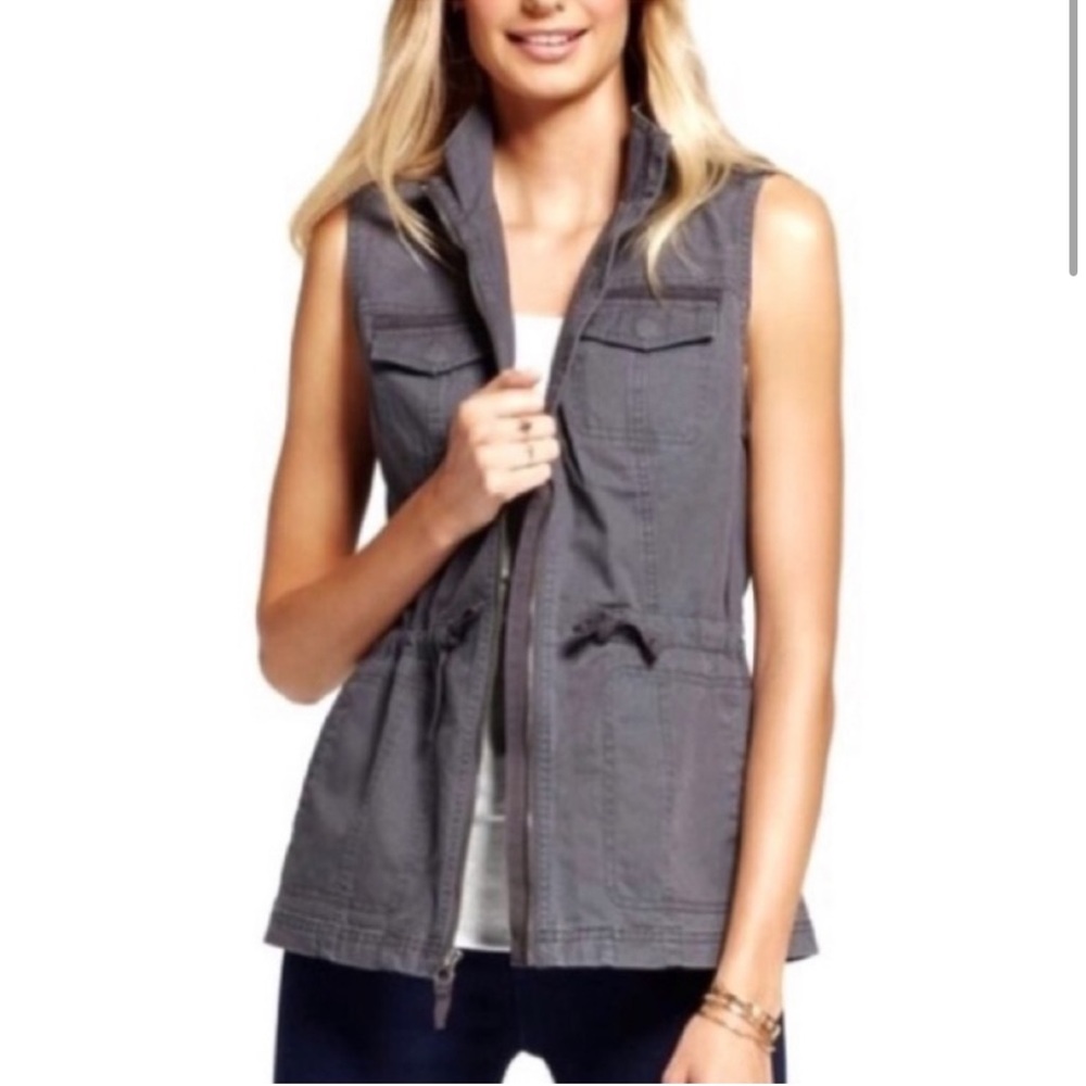 A New Day Gray Zip Utility Vest